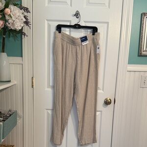 old navy Tan Linen Pants large